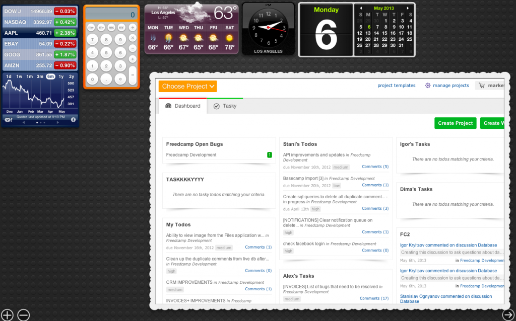 Freedcamp Dashboard