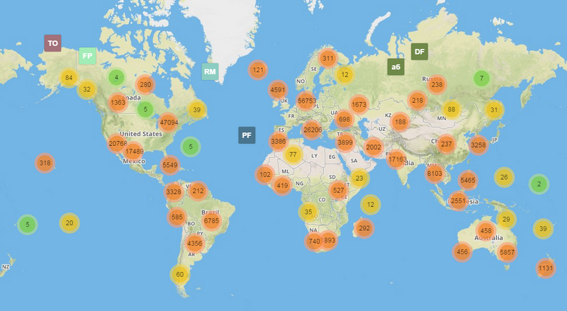 Freedcamp's World Map