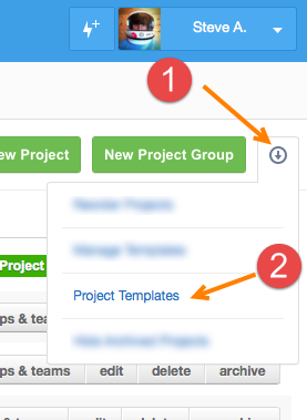 Go to 'Project Templates'