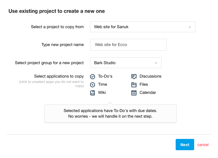 Project Templates - step 1