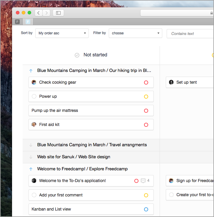 Tasks Board Kanban view