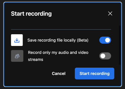 confirm recording